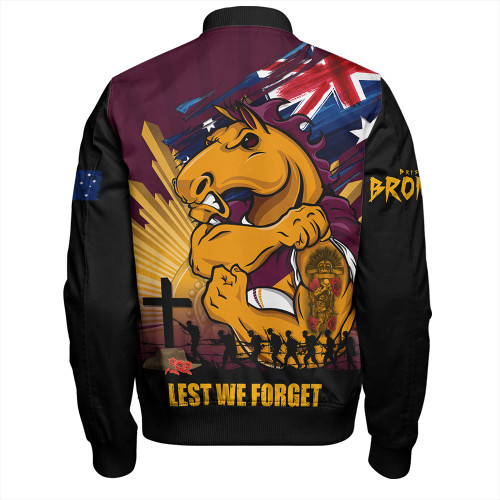 Brisbane Broncos Bomber Jacket Fearless ANZAC Defender