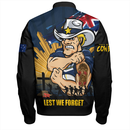 North Queensland Cowboys Bomber Jacket Fearless ANZAC Defender North Queensland Cowboys Bomber Jacket Fearless ANZAC Defender