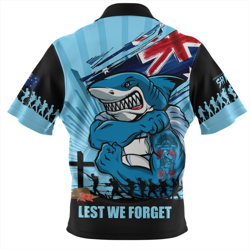 Cronulla-Sutherland Sharks Hawaiian Shirt Fearless ANZAC Defender Cronulla-Sutherland Sharks Hawaiian Shirt Fearless ANZAC Defender