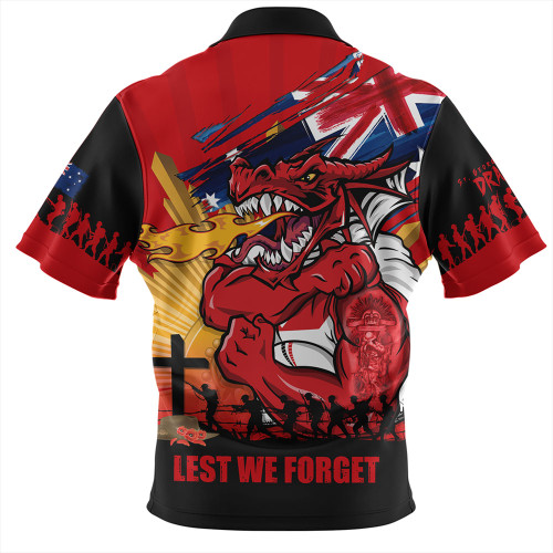 St. George Illawarra Dragons Hawaiian Shirt Fearless ANZAC Defender St. George Illawarra Dragons Hawaiian Shirt Fearless ANZAC Defender