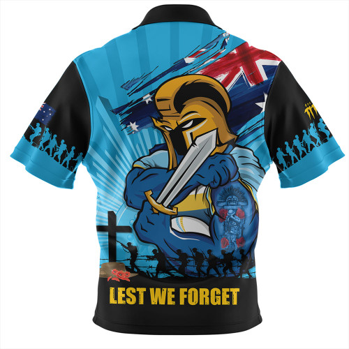 Gold Coast Titans Hawaiian Shirt Fearless ANZAC Defender Gold Coast Titans Hawaiian Shirt Fearless ANZAC Defender
