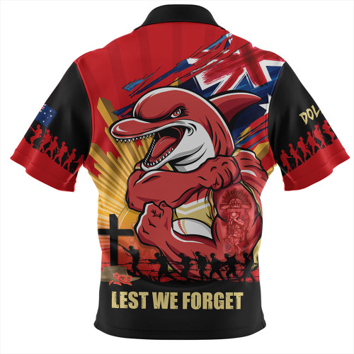 Redcliffe Dolphins Hawaiian Shirt Fearless ANZAC Defender Redcliffe Dolphins Hawaiian Shirt Fearless ANZAC Defender