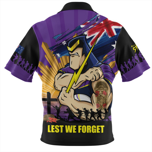 Melbourne Storm Hawaiian Shirt Fearless ANZAC Defender Melbourne Storm Hawaiian Shirt Fearless ANZAC Defender