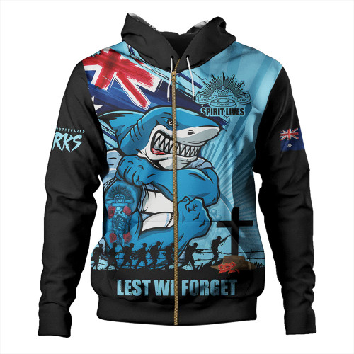 Cronulla-Sutherland Sharks Hoodie Fearless ANZAC Defender Cronulla-Sutherland Sharks Hoodie Fearless ANZAC Defender