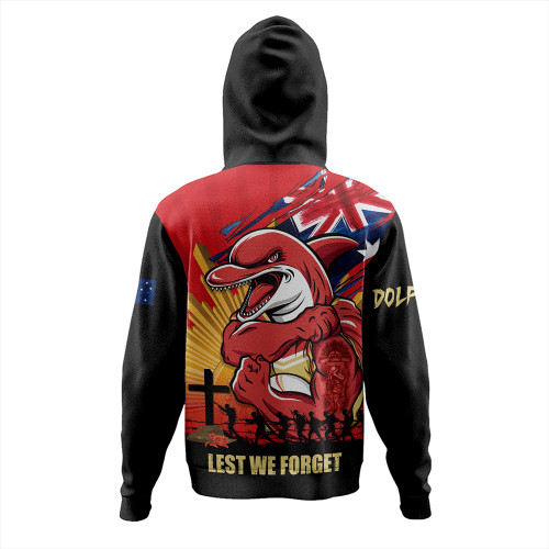 Redcliffe Dolphins Hoodie Fearless ANZAC Defender Redcliffe Dolphins Hoodie Fearless ANZAC Defender