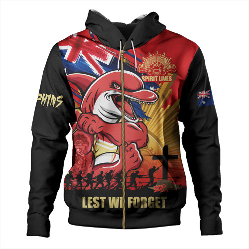 Redcliffe Dolphins Hoodie Fearless ANZAC Defender Redcliffe Dolphins Hoodie Fearless ANZAC Defender