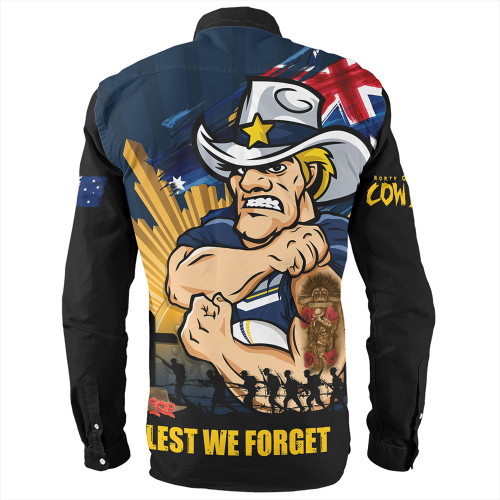 North Queensland Cowboys Long Sleeve Shirt Fearless ANZAC Defender North Queensland Cowboys Long Sleeve Shirt Fearless ANZAC Defender