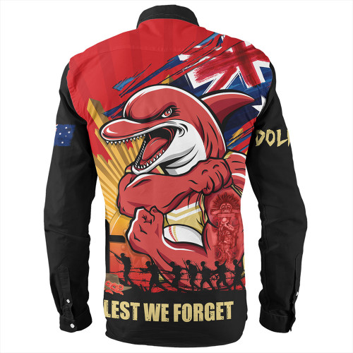 Redcliffe Dolphins Long Sleeve Shirt Fearless ANZAC Defender Redcliffe Dolphins Long Sleeve Shirt Fearless ANZAC Defender
