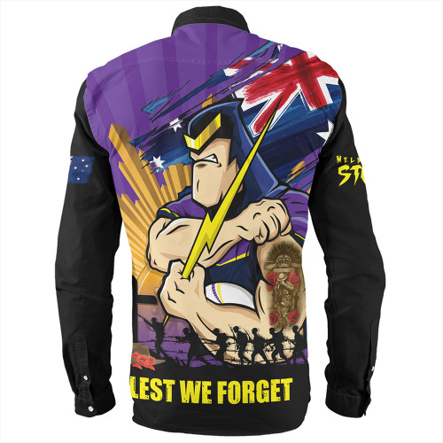Melbourne Storm Long Sleeve Shirt Fearless ANZAC Defender Melbourne Storm Long Sleeve Shirt Fearless ANZAC Defender