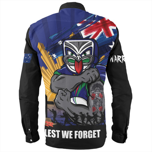 New Zealand Warriors Long Sleeve Shirt Fearless ANZAC Defender