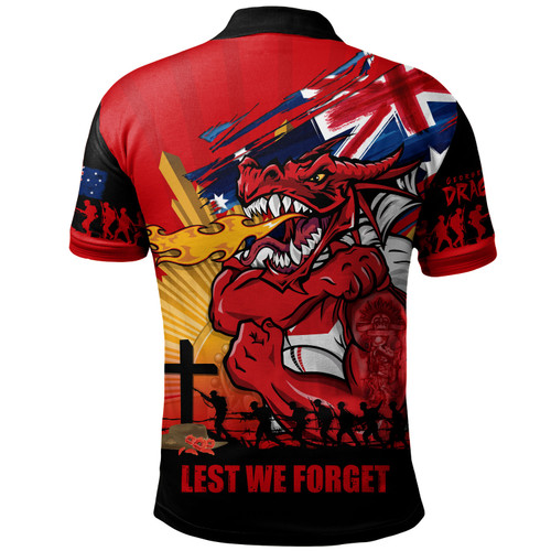 St. George Illawarra Dragons Polo Shirt Fearless ANZAC Defender St. George Illawarra Dragons Polo Shirt Fearless ANZAC Defender