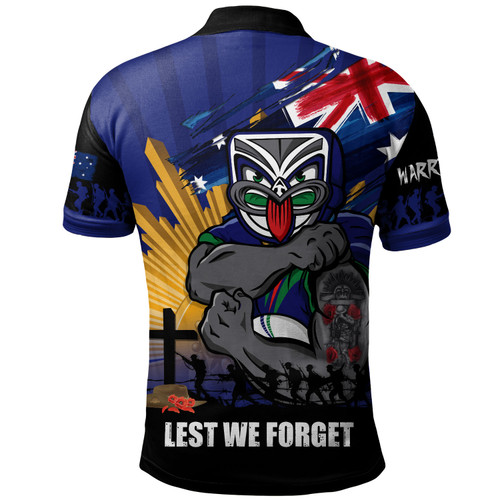 New Zealand Warriors Polo Shirt Fearless ANZAC Defender New Zealand Warriors Polo Shirt Fearless ANZAC Defender