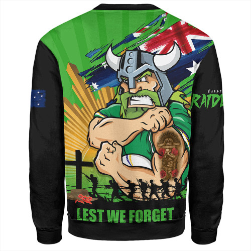 Canberra Raiders Sweatshirt Fearless ANZAC Defender Canberra Raiders Sweatshirt Fearless ANZAC Defender