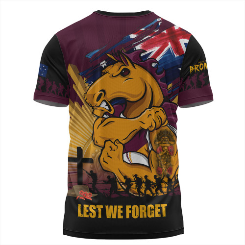 Brisbane Broncos T-Shirt Fearless ANZAC Defender Brisbane Broncos T-Shirt Fearless ANZAC Defender