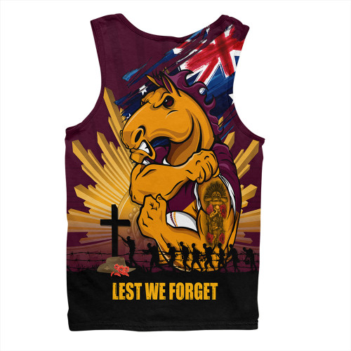 Brisbane Broncos Men Singlet Fearless ANZAC Defender Brisbane Broncos Men Singlet Fearless ANZAC Defender