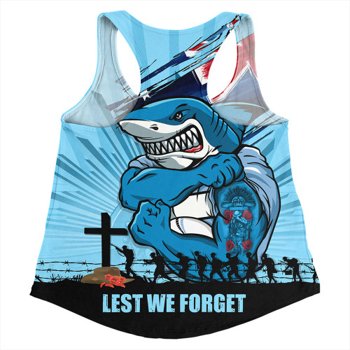 Cronulla-Sutherland Sharks Women Racerback Singlet Fearless ANZAC Defender Cronulla-Sutherland Sharks Women Racerback Singlet Fearless ANZAC Defender