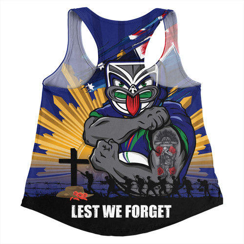 New Zealand Warriors Women Racerback Singlet Fearless ANZAC Defender New Zealand Warriors Women Racerback Singlet Fearless ANZAC Defender