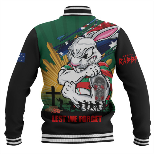 South Sydney Rabbitohs Baseball Jacket Fearless ANZAC Defender South Sydney Rabbitohs Baseball Jacket Fearless ANZAC Defender