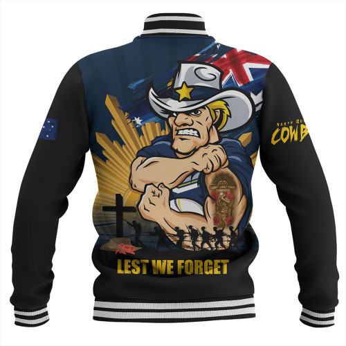 North Queensland Cowboys Baseball Jacket Fearless ANZAC Defender North Queensland Cowboys Baseball Jacket Fearless ANZAC Defender