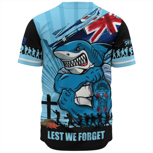 Cronulla-Sutherland Sharks Baseball Shirt Fearless ANZAC Defender Cronulla-Sutherland Sharks Baseball Shirt Fearless ANZAC Defender