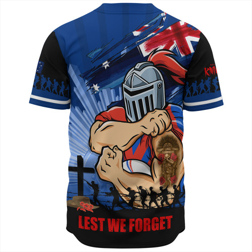 Newcastle Knights Baseball Shirt Fearless ANZAC Defender Newcastle Knights Baseball Shirt Fearless ANZAC Defender