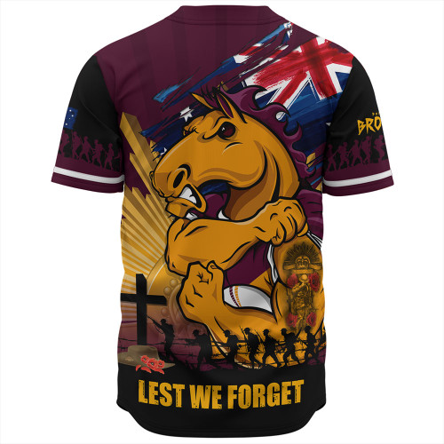 Brisbane Broncos Baseball Shirt Fearless ANZAC Defender Brisbane Broncos Baseball Shirt Fearless ANZAC Defender
