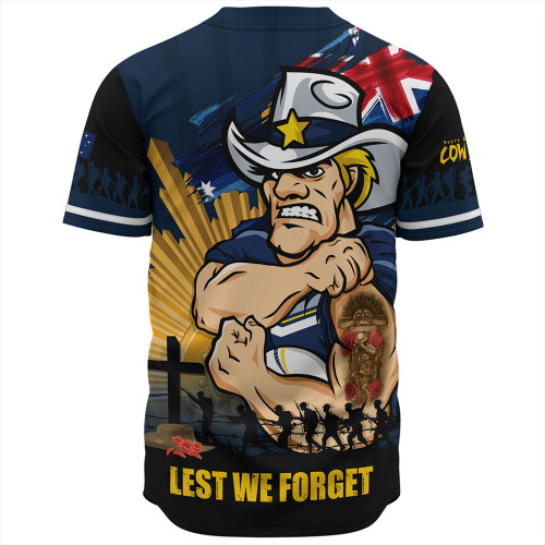 North Queensland Cowboys Baseball Shirt Fearless ANZAC Defender North Queensland Cowboys Baseball Shirt Fearless ANZAC Defender