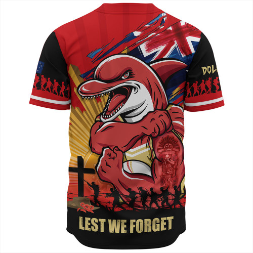 Redcliffe Dolphins Baseball Shirt Fearless ANZAC Defender