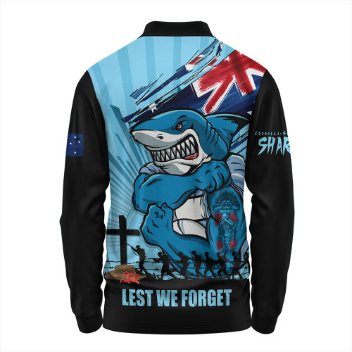 Cronulla-Sutherland Sharks Long Sleeve Polo Shirt Fearless ANZAC Defender Cronulla-Sutherland Sharks Long Sleeve Polo Shirt Fearless ANZAC Defender