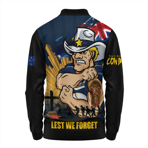 North Queensland Cowboys Long Sleeve Polo Shirt Fearless ANZAC Defender North Queensland Cowboys Long Sleeve Polo Shirt Fearless ANZAC Defender