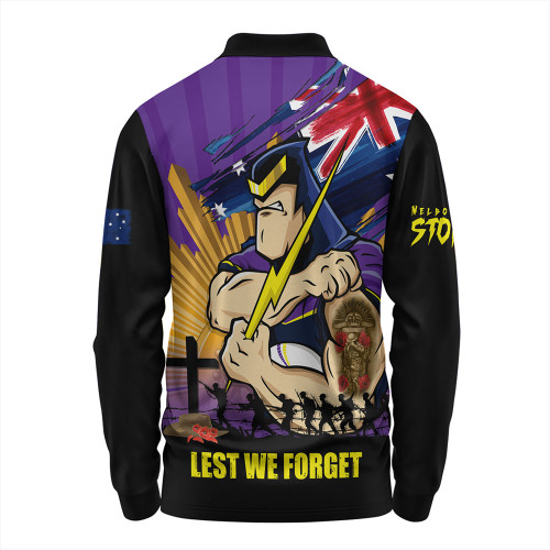 Melbourne Storm Long Sleeve Polo Shirt Fearless ANZAC Defender Melbourne Storm Long Sleeve Polo Shirt Fearless ANZAC Defender