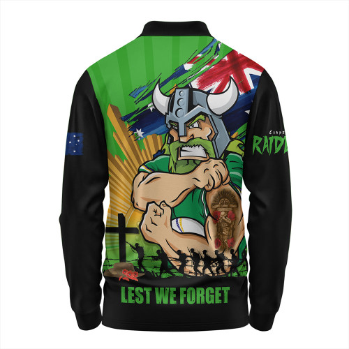 Canberra Raiders Long Sleeve Polo Shirt Fearless ANZAC Defender Canberra Raiders Long Sleeve Polo Shirt Fearless ANZAC Defender