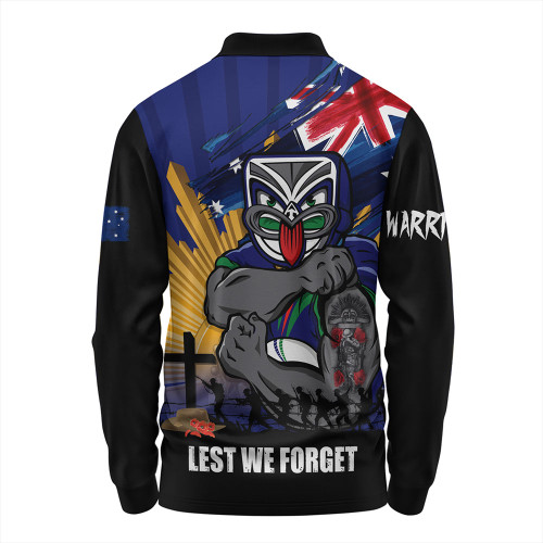 New Zealand Warriors Long Sleeve Polo Shirt Fearless ANZAC Defender New Zealand Warriors Long Sleeve Polo Shirt Fearless ANZAC Defender