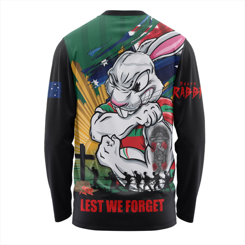 South Sydney Rabbitohs Long Sleeve T-shirt Fearless ANZAC Defender