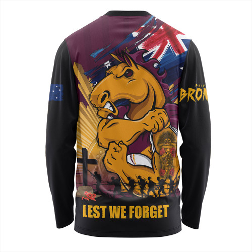 Brisbane Broncos Long Sleeve T-shirt Fearless ANZAC Defender Brisbane Broncos Long Sleeve T-shirt Fearless ANZAC Defender