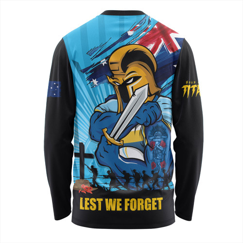 Gold Coast Titans Long Sleeve T-shirt Fearless ANZAC Defender Gold Coast Titans Long Sleeve T-shirt Fearless ANZAC Defender
