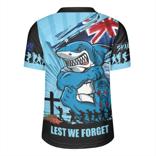 Cronulla-Sutherland Sharks Rugby Jersey Fearless ANZAC Defender Cronulla-Sutherland Sharks Rugby Jersey Fearless ANZAC Defender