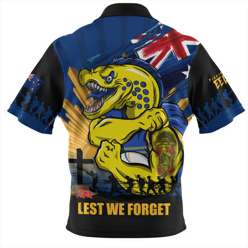 Parramatta Eels Zip Polo Shirt Fearless ANZAC Defender Parramatta Eels Zip Polo Shirt Fearless ANZAC Defender