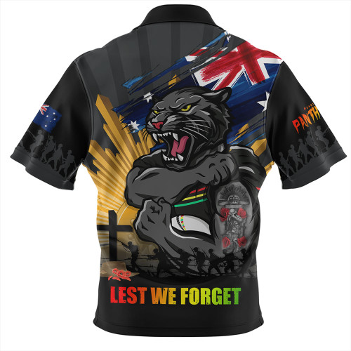 Penrith Panthers Zip Polo Shirt Fearless ANZAC Defender Penrith Panthers Zip Polo Shirt Fearless ANZAC Defender