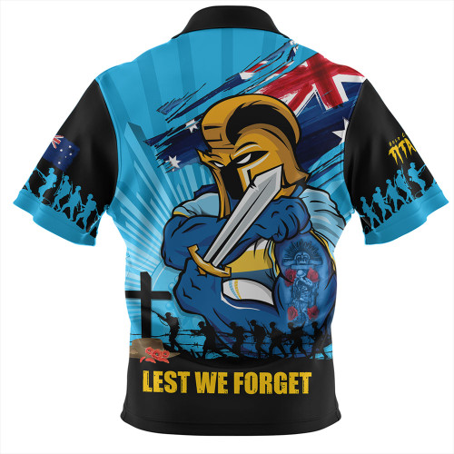 Gold Coast Titans Zip Polo Shirt Fearless ANZAC Defender Gold Coast Titans Zip Polo Shirt Fearless ANZAC Defender