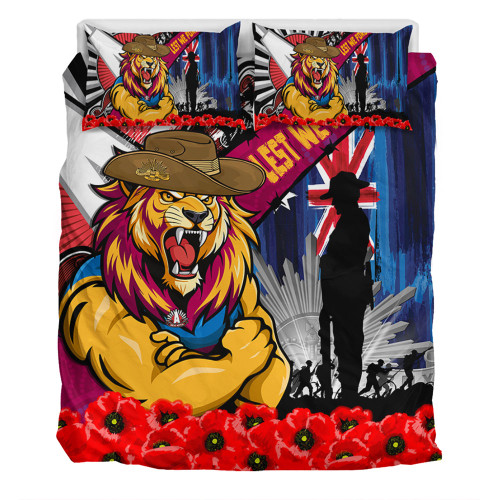 Brisbane Lions Bedding Set Anzac Day Honor United In Spirit