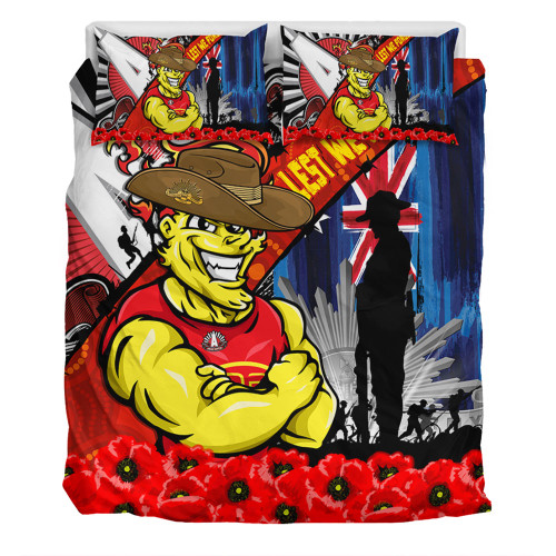 Gold Coast SUNS Bedding Set Anzac Day Honor United In Spirit