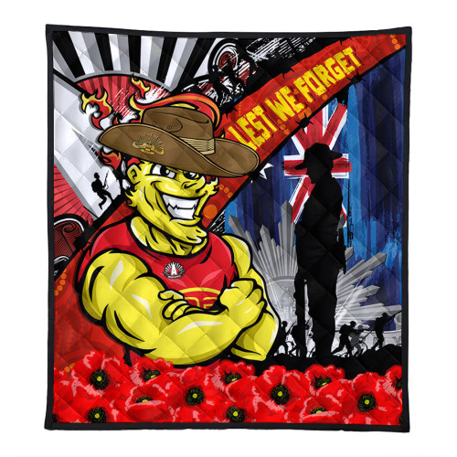 Gold Coast SUNS Quilt Anzac Day Honor United In Spirit