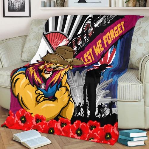 Brisbane Lions Blanket Anzac Day Honor United In Spirit Brisbane Lions Blanket Anzac Day Honor United In Spirit