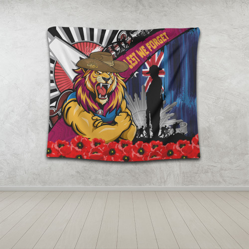 Brisbane Lions Tapestry Anzac Day Honor United In Spirit Brisbane Lions Tapestry Anzac Day Honor United In Spirit