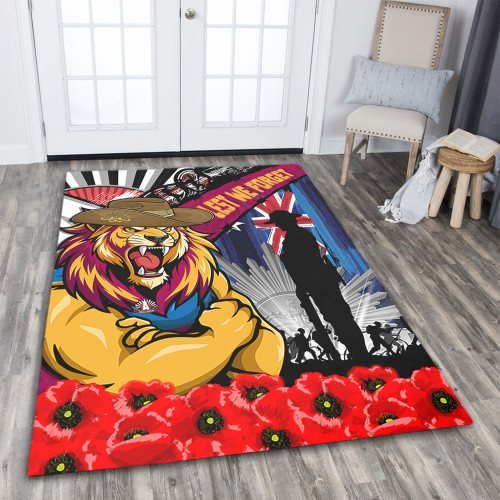 Brisbane Lions Area Rug Anzac Day Honor United In Spirit