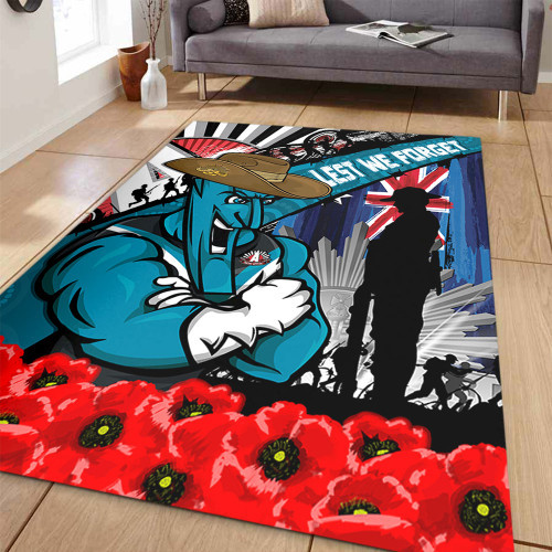 Port Adelaide Area Rug Anzac Day Honor United In Spirit