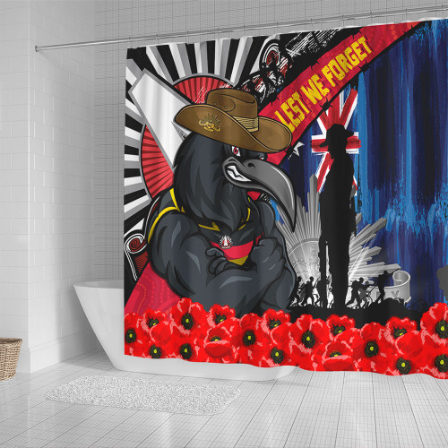 Adelaide Crows Shower Curtain Anzac Day Honor United In Spirit