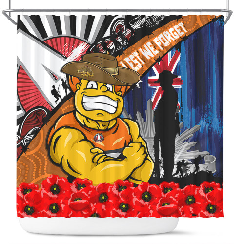 GWS GIANTS Shower Curtain Anzac Day Honor United In Spirit