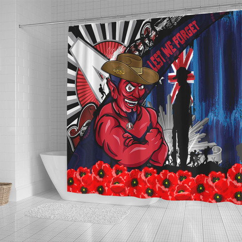 Melbourne Shower Curtain Anzac Day Honor United In Spirit Melbourne Shower Curtain Anzac Day Honor United In Spirit